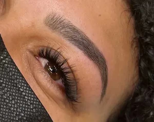 Brow tint at the Seminole studio.